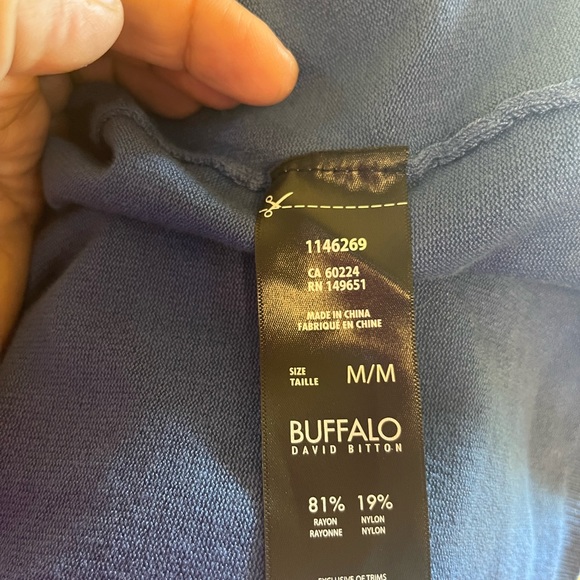 David Bitton NWOT Beautiful Blue Turtleneck with Openings On Arms! - Picture 4 of 5